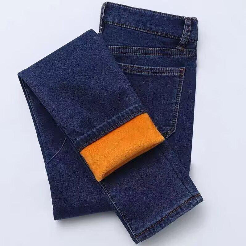 Women's High Waist Skinny Fleece-Lined Denim Pants - Thickened Warm Winter 2025 Trousers