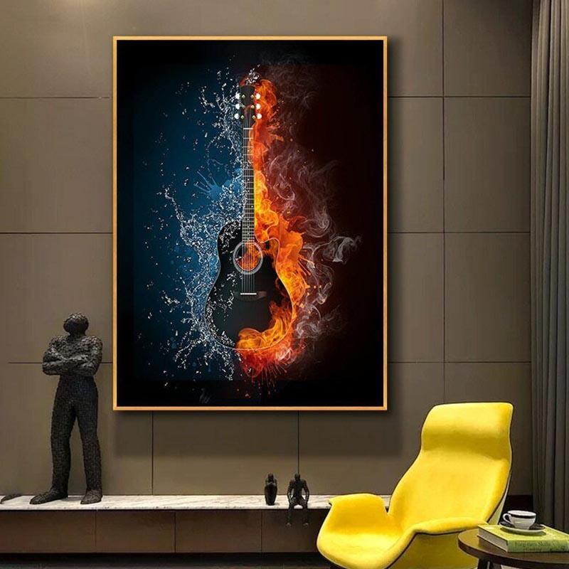 Moderní kreativní hudba Obrazy na plátně Obrazy na zeď Plakáty Obrazy HD Obraz Pro koncert Kancelář Obývací pokoj Domácí dekorace Bezrámové