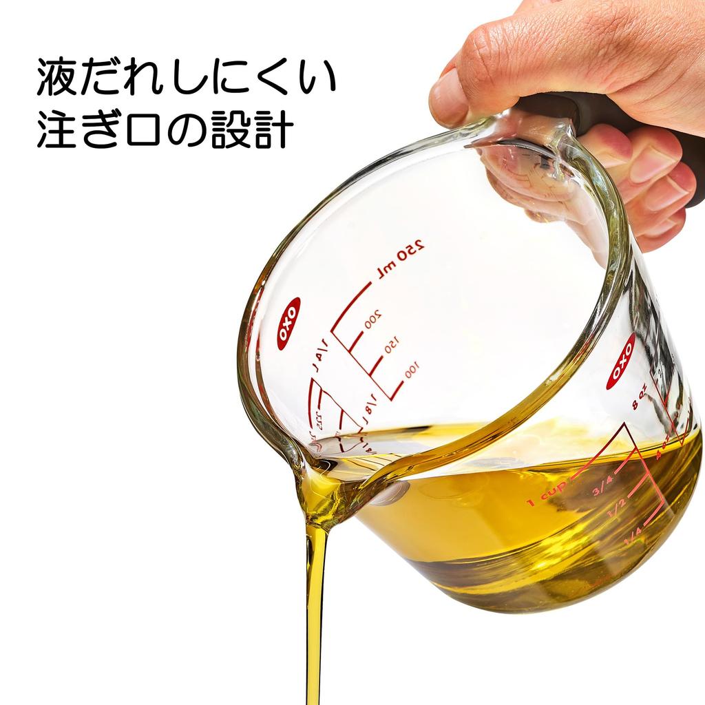 Pahar dozator din sticla OXO, 250 ml rezistent la caldura, la cuptorul cu microunde, la masina de spalat vase 11397200