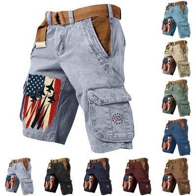 Men's Summer Printed Casual Multi-Pocket Cargo Shorts