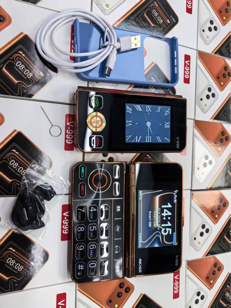 V-999 2G Dual Screen Flip Phone with Folding Design for Students