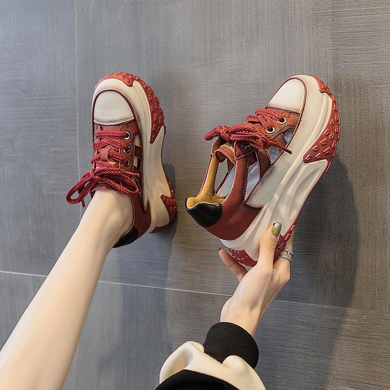 Inner height increase dad shoes women 2025 new Internet celebrity high-top shoes versatile small sports casual shoes platform women's shoes