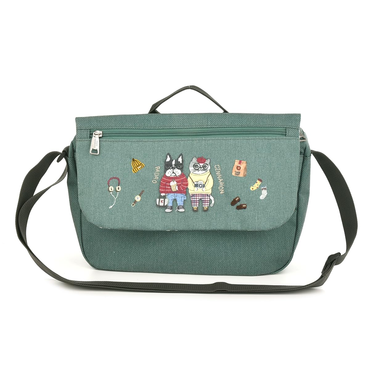 Kusguru Japan Animal Mode Lidded Shoulder Green Bag, Women s, зелёный
