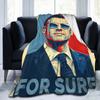 Macron for Sure Aviator Glasses Parody Fleece Throw Blankets Pop Art Meme Bedding Throws Knitted Blanket Outdoor Multi-function
