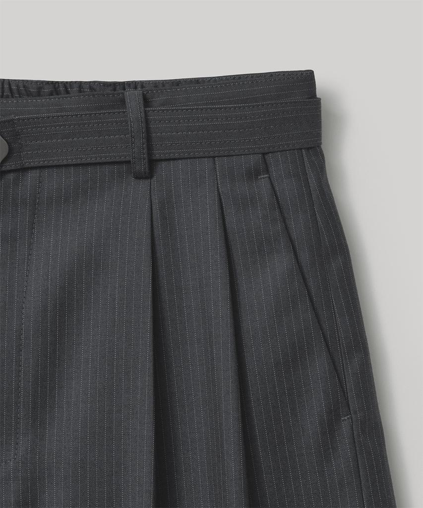 ANOTHER OFFICE Hemingway Stripe Bermuda Pants (Heather Charcoal)