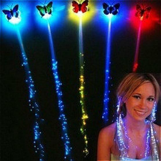 

1Pcs Cute Butterfly LED Light-Emitting Fiber Optic Wire Hairpin Luminous Silk Braids Styling Tool