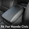 Car Armrest Cover Center Console Leather Cushion Black Wear Resistant Dust-Proof Skin for Honda Civic 2012-2015