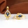 Elegant Gold Color Teardrop Flower Earrings for Women's  Earring Buckle for Bridal Ornament Gift
