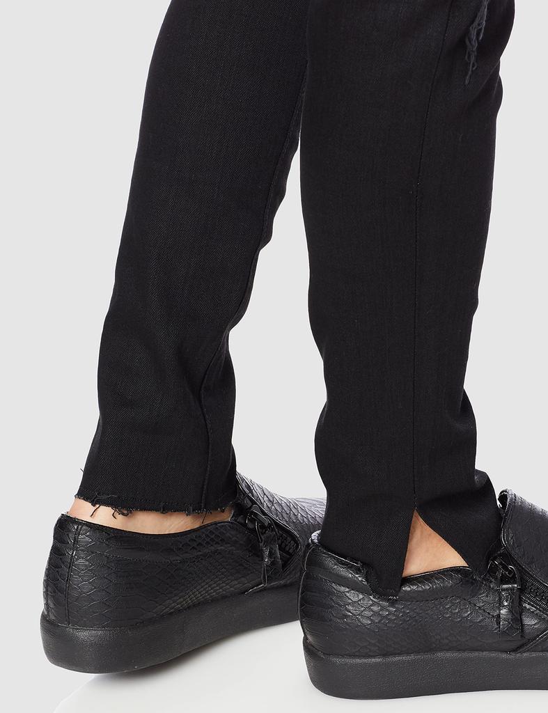 EDWIN BLACK SKINNY Skinny Denim Distressed Black Skinny Size L Pants, Men's Denim,