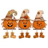 Unique Housewarming Gifts for Fall 3PCS Distressed Wooden Pumpkin Ornaments, Witch Hats And Ghost Patches Rustic Hat Decor Decor, Halloween Farmhouse