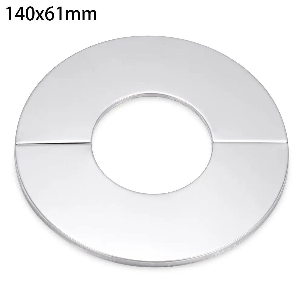 Black Shower Faucet Decorative Cover Chrome Finish Stainless Steel Wall Flange Water Pipe Wall Covers Bathroom Faucet Accessory