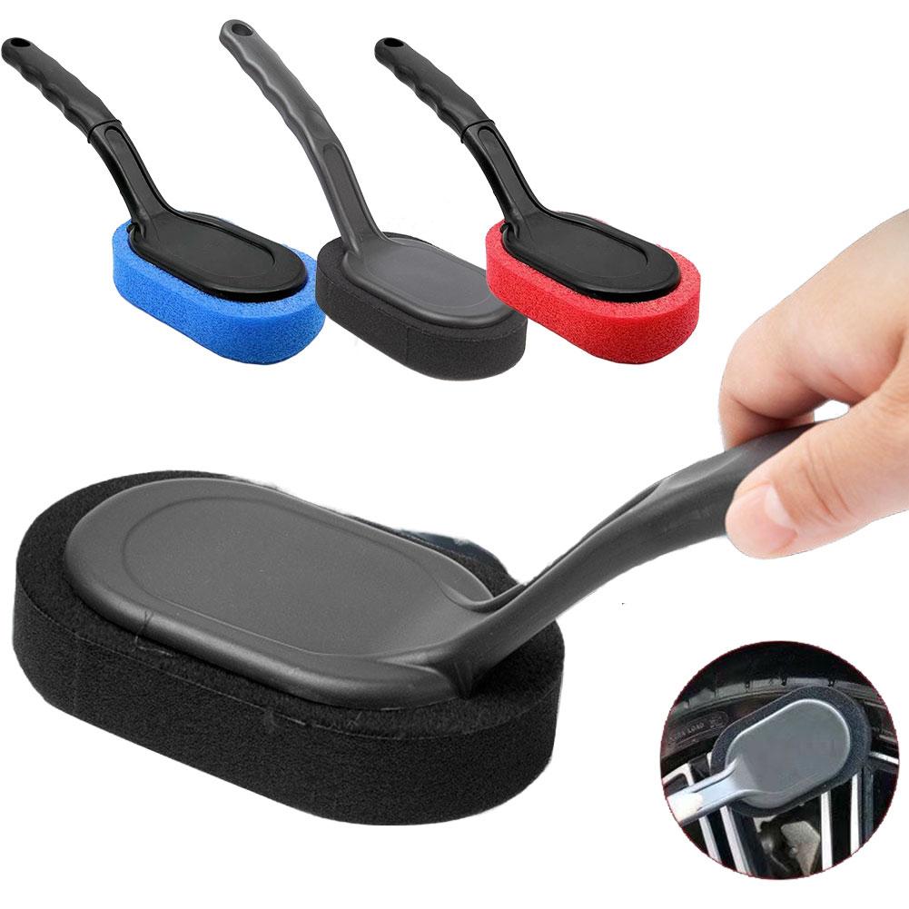 Car Tire Wheel Polishing Sponge Brush Long Handle Interior Waxing Car Hub Cleaning Sponge Accessories Brush Cleaning Tire B J6E9