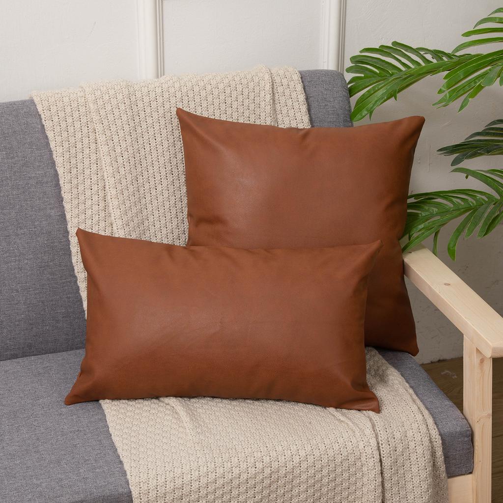 Premium Faux Distressed Leather Cushion Cover Handmade Pillow Case Sofa Bed