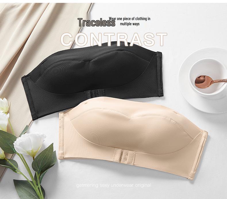 Echter trägerloser Anti-Rutsch-Bandeau-BH für kleine Brüste mit schönem Rücken - Ideal für Hochzeitskleider