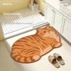 Diatomite Bath Mat Kawaii Cat Print Non Slip Super Absorbent Odor Resistant for Home Bathroom Shower Use
