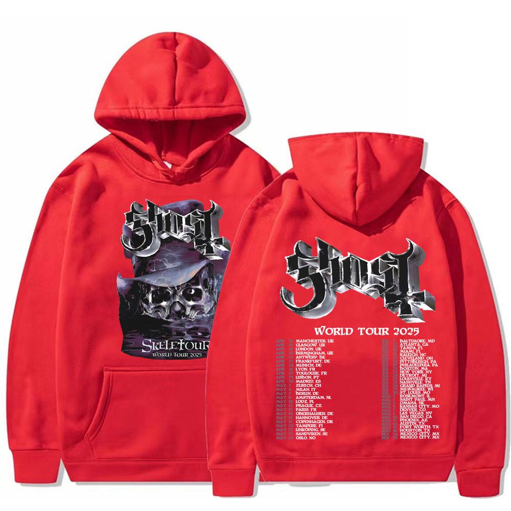 Band Ghost Skeletour World Tour 2025 Merch Hoodie Herren Damen Mode Hip Hop Cooles Sweatshirt Hochwertige Hoodies Streetwear Tops