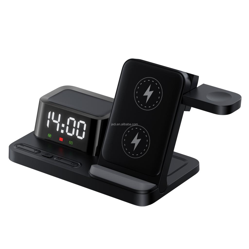 JEDI Folding2026 3 in 1 Wireless Charger Station with Alarm Clock & Ambient Light