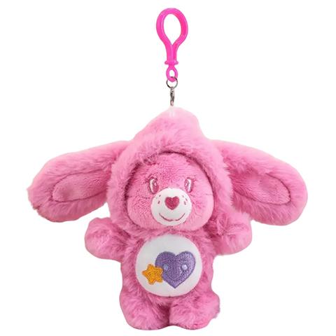 Care Bears Rabbit Ear Plush Keychain Furry Fluffy Pendant Bag Charm Trendy Key Holder Fashion Bag Decoration Cartoon Key Ring