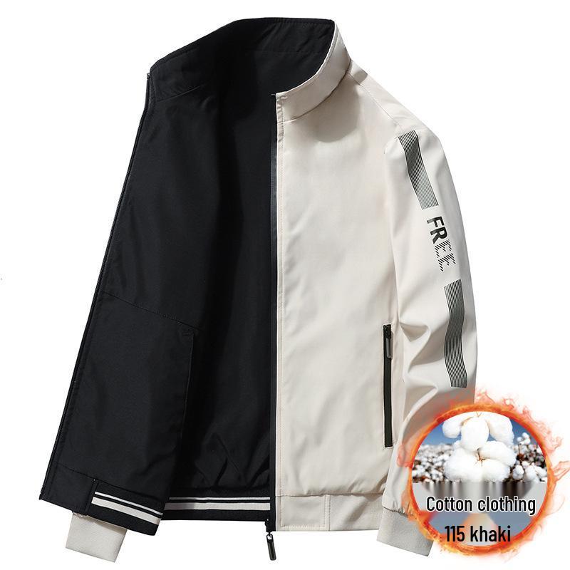 Men's Double-Sided Cotton Jacket: Casual Loose Fit, Spring/Autumn Pilot Baseball Style