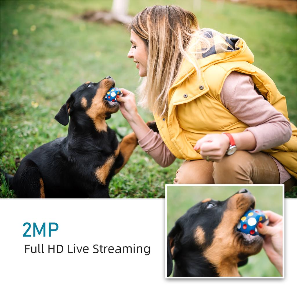 2MP WiFi iP Camera Wireless Home PTZ Night Vision Motion Detection 2-way Audio IP66 Waterproof AP Hotspot APP Remote Monitoring Security Camera