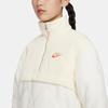 Nike Color Block Half Zip Stand Collar Casual Cotton Jacket Women Jackets Coconut-Milk FB8688-113