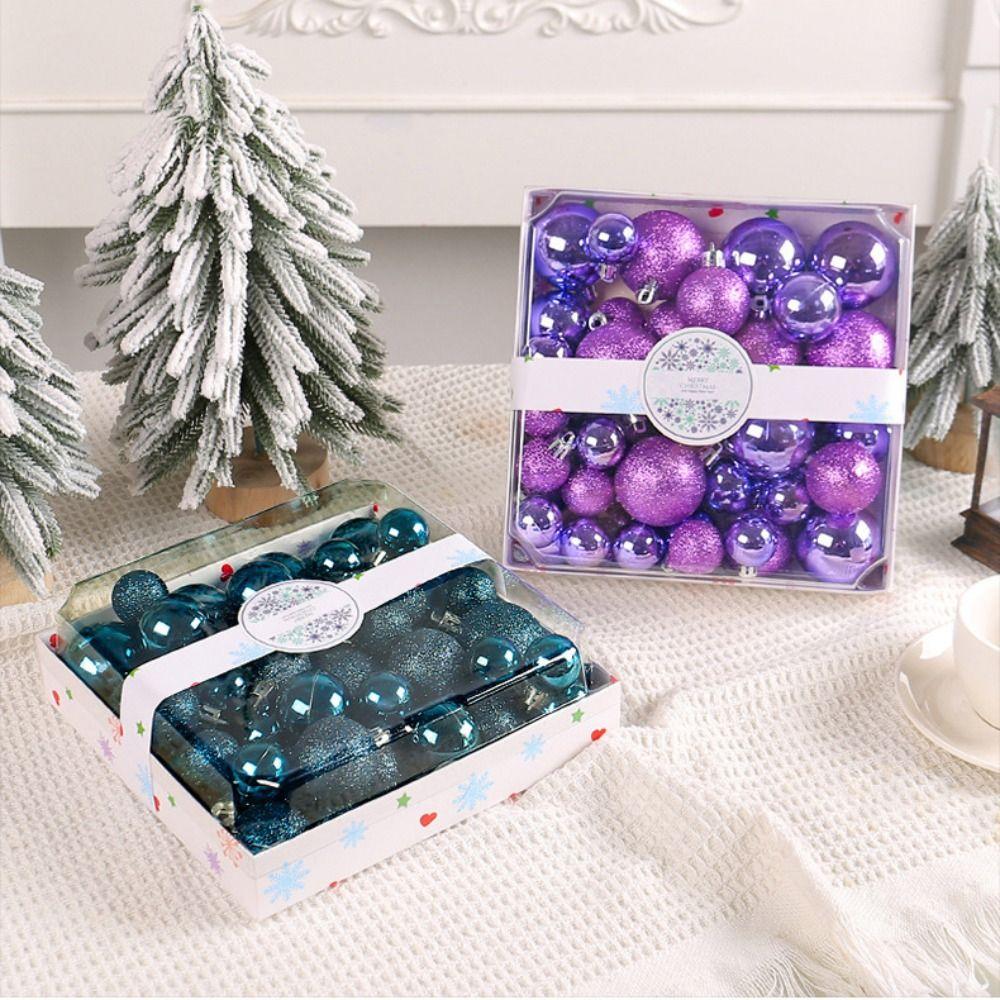 44pcs 3/4/5CM Christmas Ball Set Shatterproof Hanging Ornament  Home