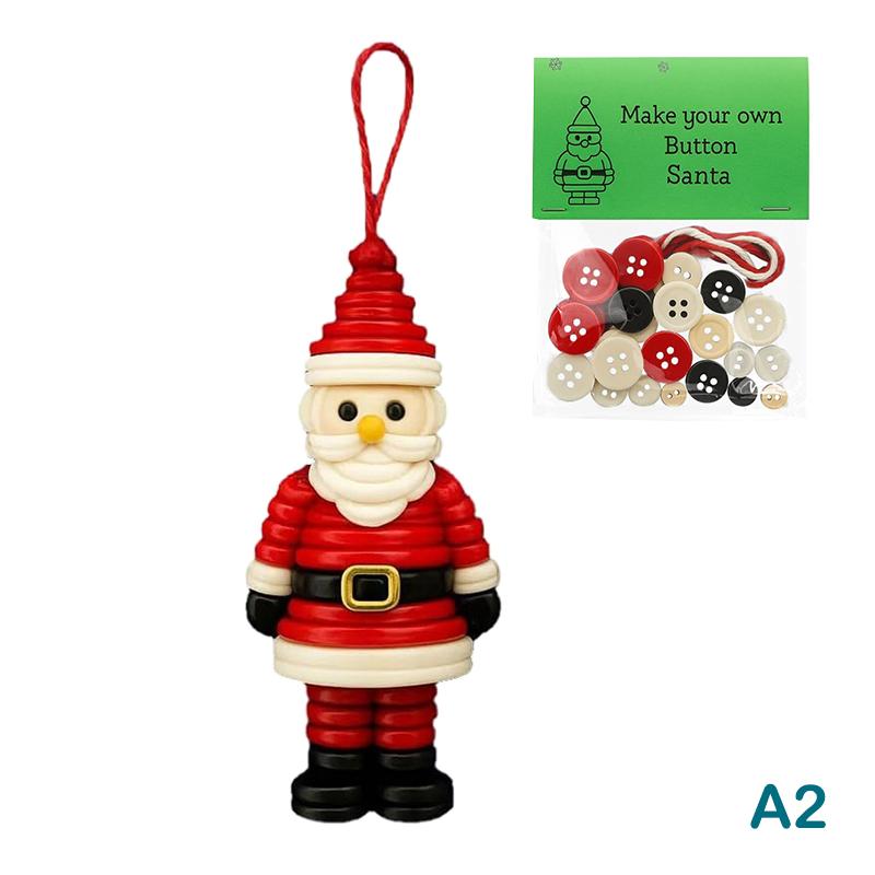 Diy Button Snowman & Angel Button Christmas Ornament Making Kit For Indoor/Outdoor Xmas Tree, Window & Party Decorations