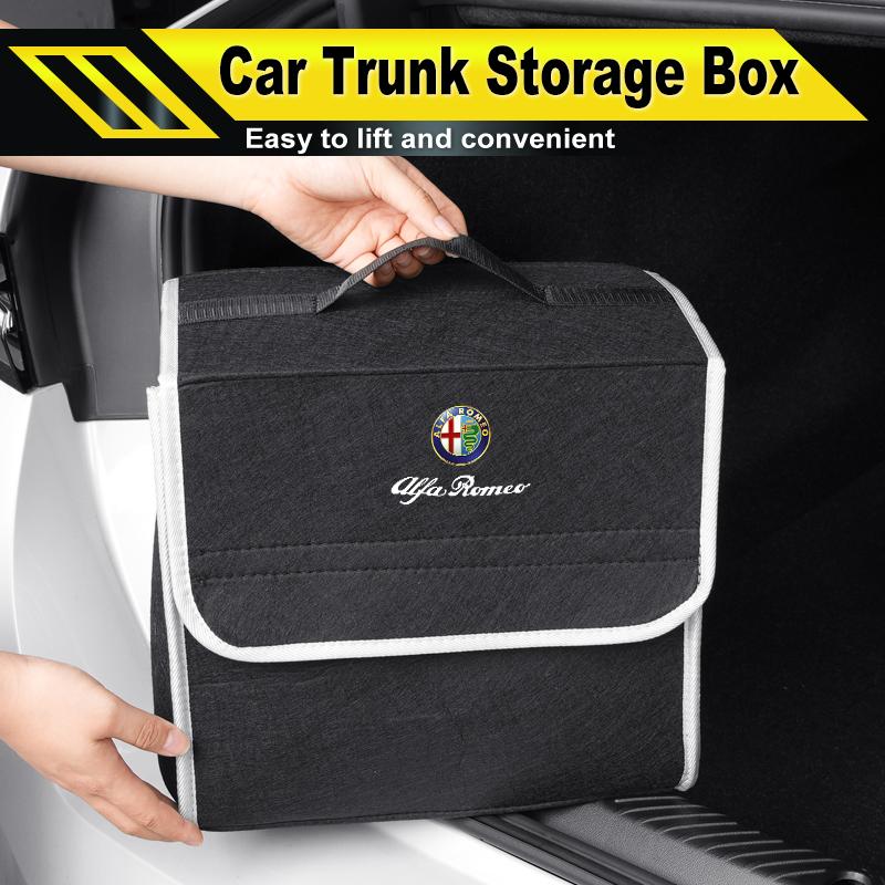 Auto Kofferraum Aufbewahrungsbox Organizer Faltbarer Staucontainer Tasche Für Alfa Romeo 159 Giulietta Giulia 147 Mito 156 166 GT Stelvio