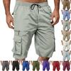 Herren Freizeit Locker Sitzende Mehrere Taschen Cargo-Shorts Elastischer Bund Kordelzug Outdoor Arbeitskleidung Shorts für den Sommer
