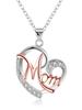 High-End Heart-Shaped Mom Necklace with Rhinestone Pendant - Perfect Mother's Day Jewelry