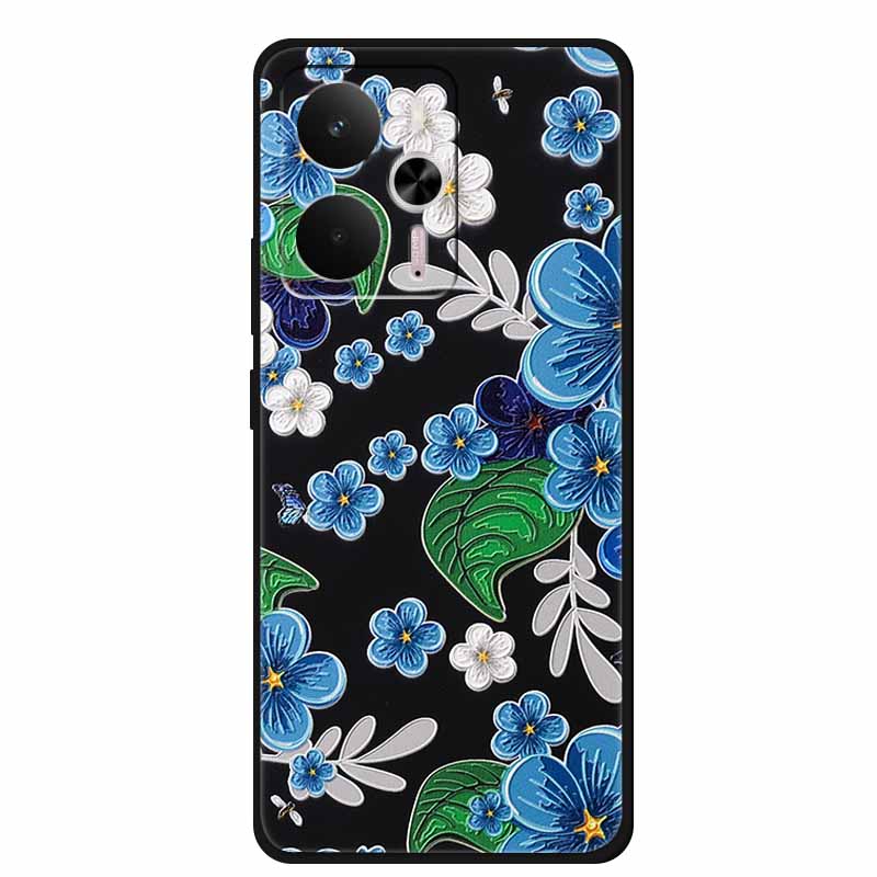 3D Emboss Case For Realme 14 5G Case Realme14 Coque Relief Flower Silicone Soft Back Cover For Realme 14 Phone Cases Funda Shell