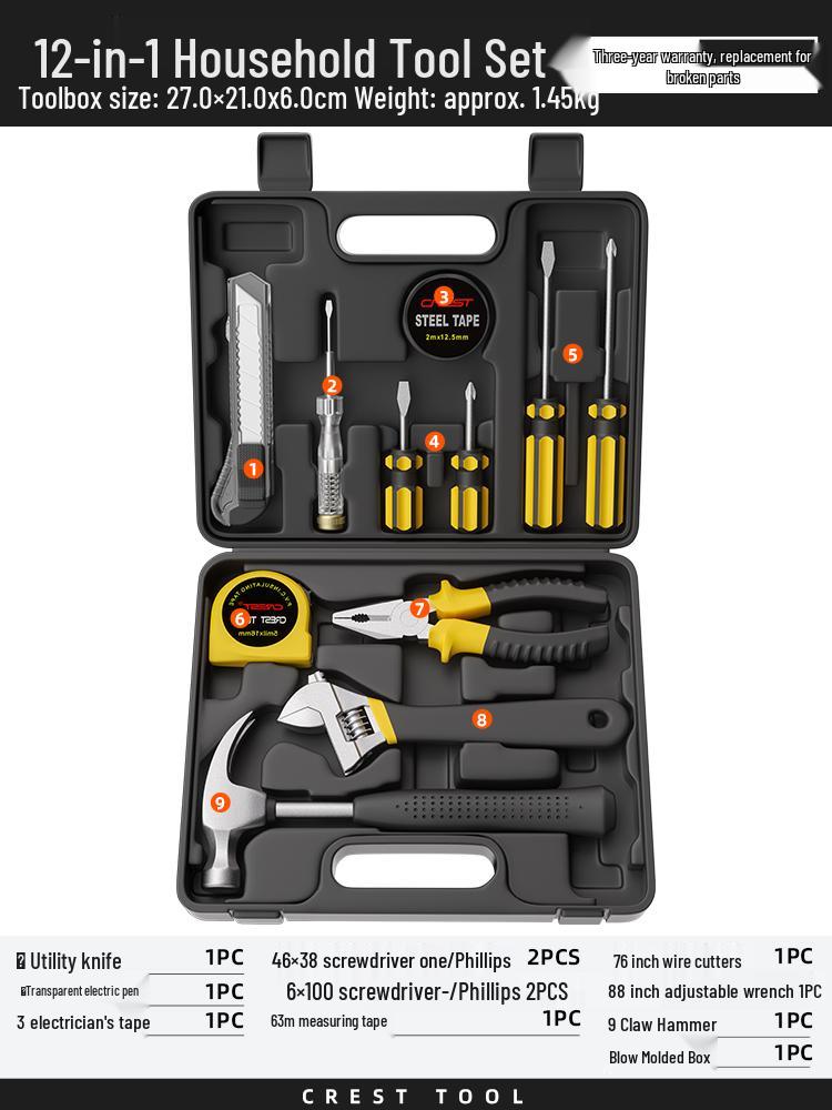 Complete Household Tool Set: Wrenches, Screwdrivers, Pliers, and More