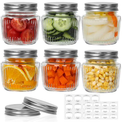 

Cehomi Glass Mason Jars with Lids, 8 oz. Vintage Canning Jars for Jelly, Jam, Honey, Pickles, Spices, Home Storage, Gift-Giving, Essential Storage Con