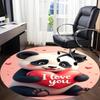 1PC Panda Heart Office Round Area Rug, Indoor Mat Suitable ForOffice, Under Office Chairs Bedroom Living Room Home Decor, Room Deco,  f024