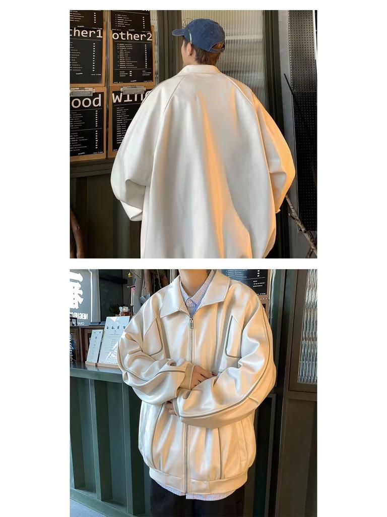 Men's Retro PU Leather Jacket - Trendy Korean Style, Street Fashion, Hip Hop Cardigan, Autumn/Winter Outerwear