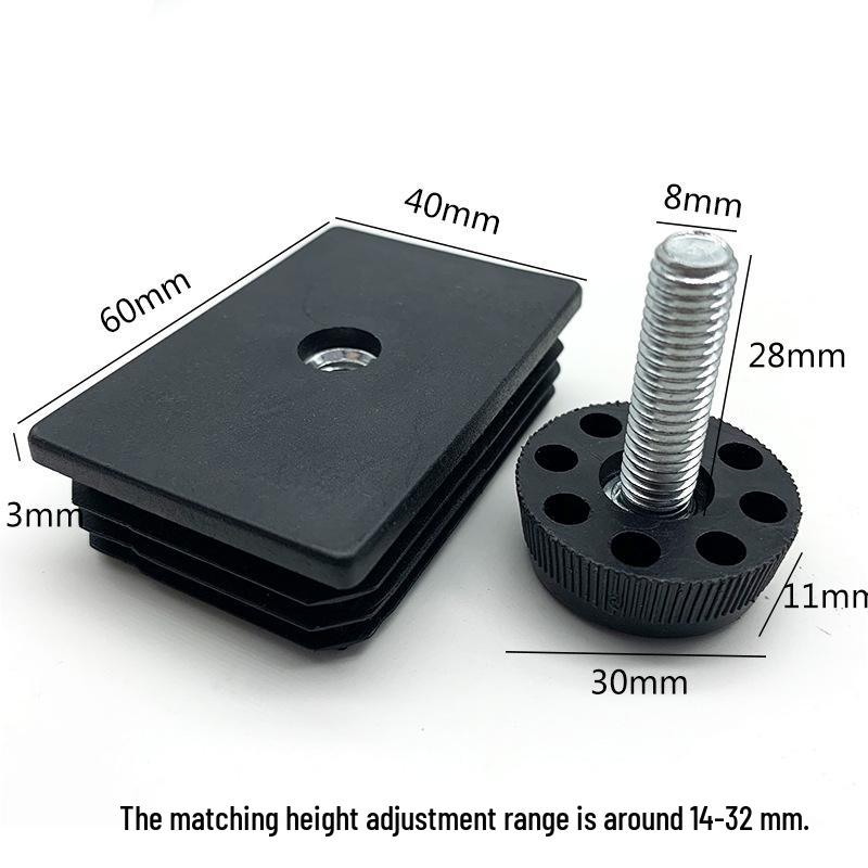 M8 Adjustable Table Leg Foot Pad with Height Adjustment Screw