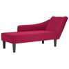 Vidaxl Chaise Longue con Bracciolo Destro, Colore Vino Rosso, Velluto