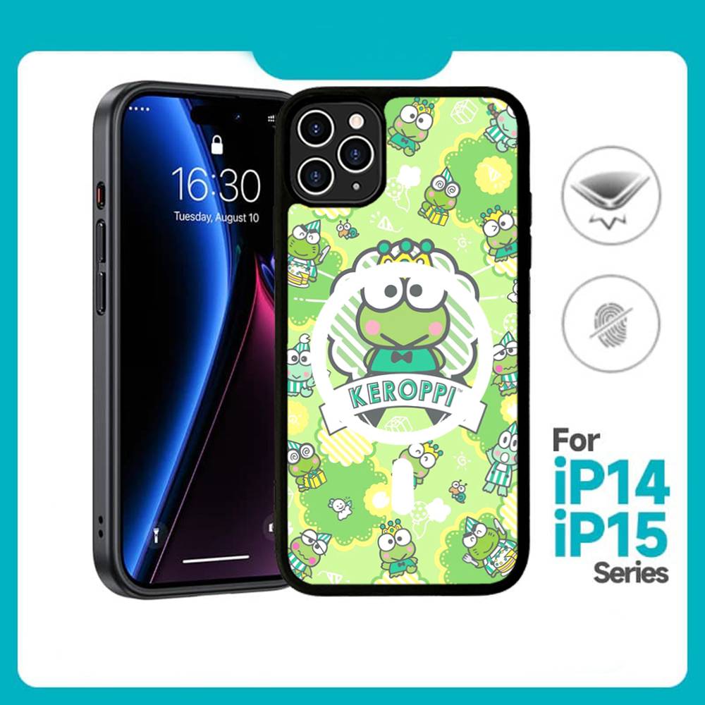 Cute Cartoon K-Keroppis Phone Case For IPhone 13 14 15 11 12 16 17 Pro Max Plus For Magsafe Magnetic Shell