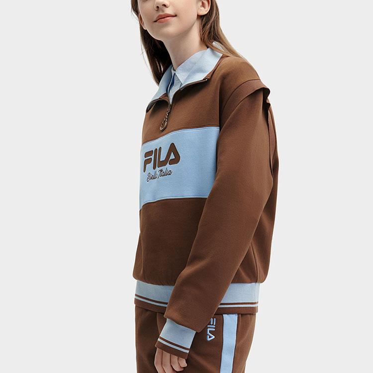 New FILA Sweatshirt Women's Cheese Cracker Umber F11W419205F-BN