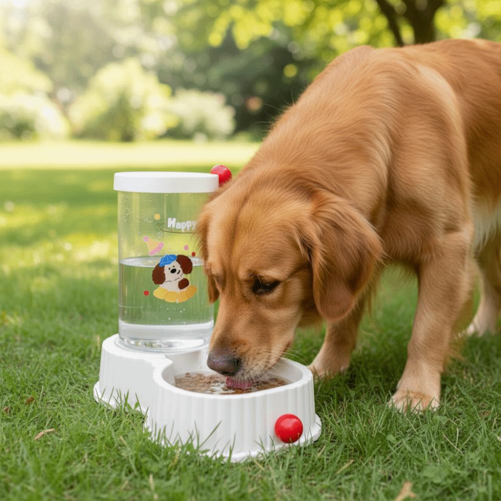 Plastic Automatic Dog Feeder Cartoon Pet Water Fountain 2 in 1 Cat Drinking Bowl Pet Shop