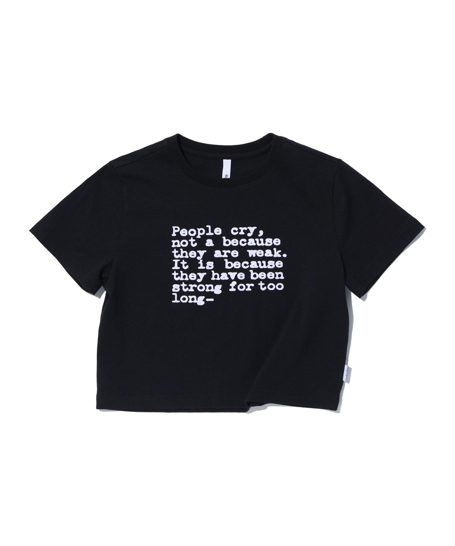 Mc Wood Gun Lydia 3612 Flocking Slim Crop Black Short Sleeve Tee S