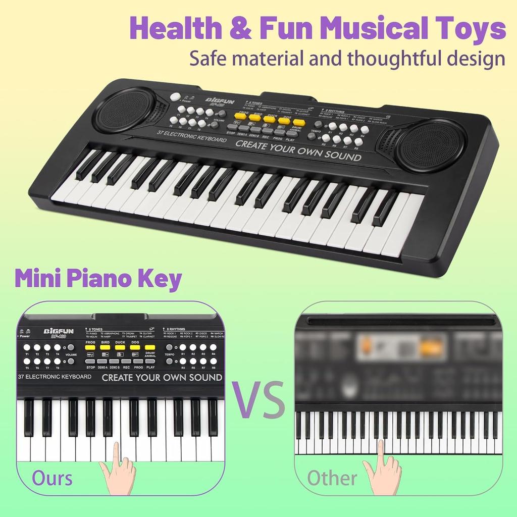 Kids Piano Keyboard, 37 Keys Portable Music Keyboard Electric Piano Toys for Children, Educational Instruments Toddler Keyboard Piano for Kids Ages 3
