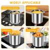 Kitchen Stainless Steel Fryer with French Fries Chicken Wings Cooking Small Oil Pot with Filter Basket Tianfu Luo Deep Fryer Pot