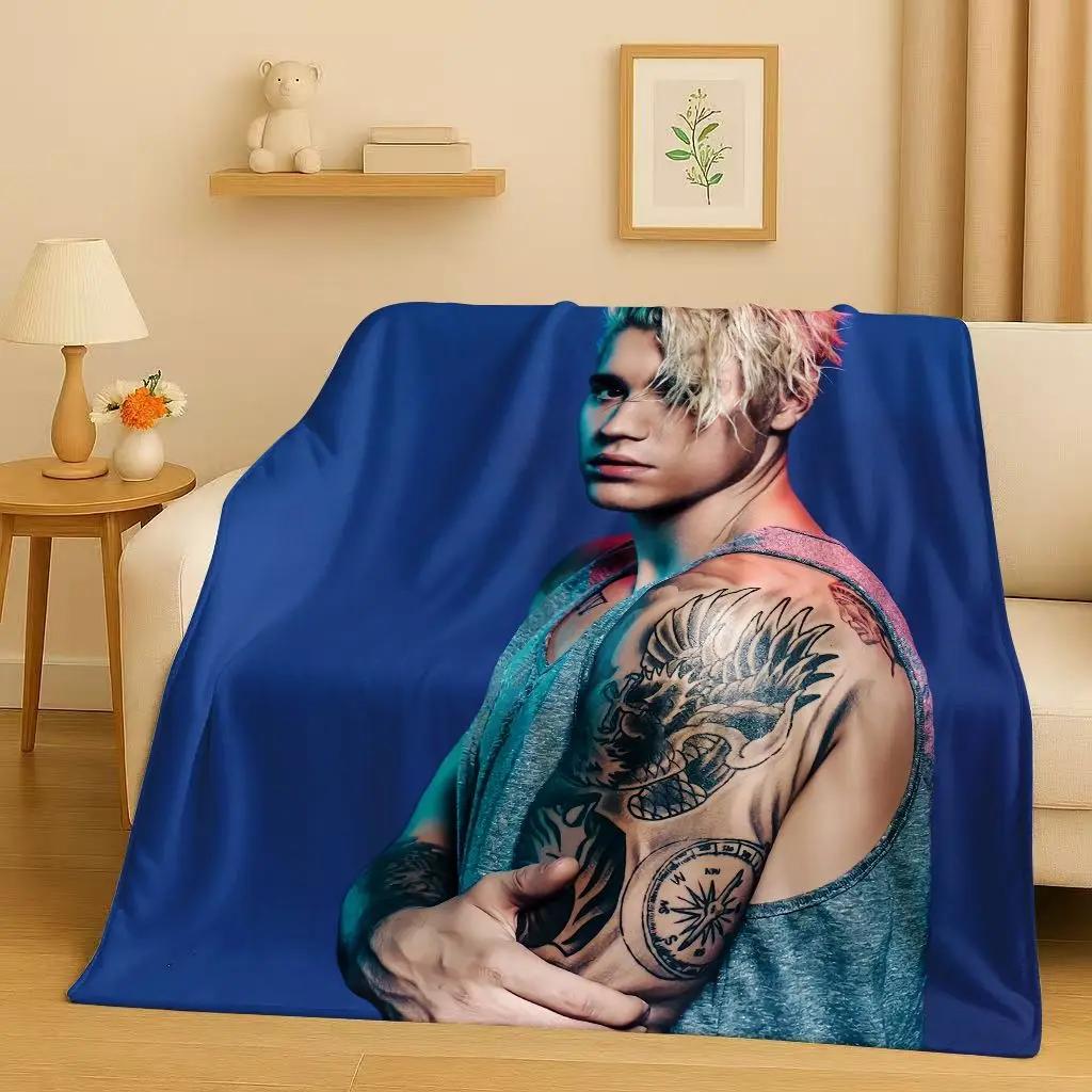 

HD Fashion B-Bieber Singer Star Flannel Blanket,Ultra Soft Warm Plush Throw for Home Bedroom Bed Sofa Cover Office Travel Gift 75x90cm