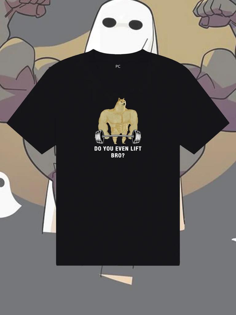T-shirt noir avec imprimé salle de sport