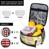 Cartoon Cute Dinosaur In Pink Background Insulated Lunch Bag for Women Children Portable Food Boxes Thermal Lunch Box Tote