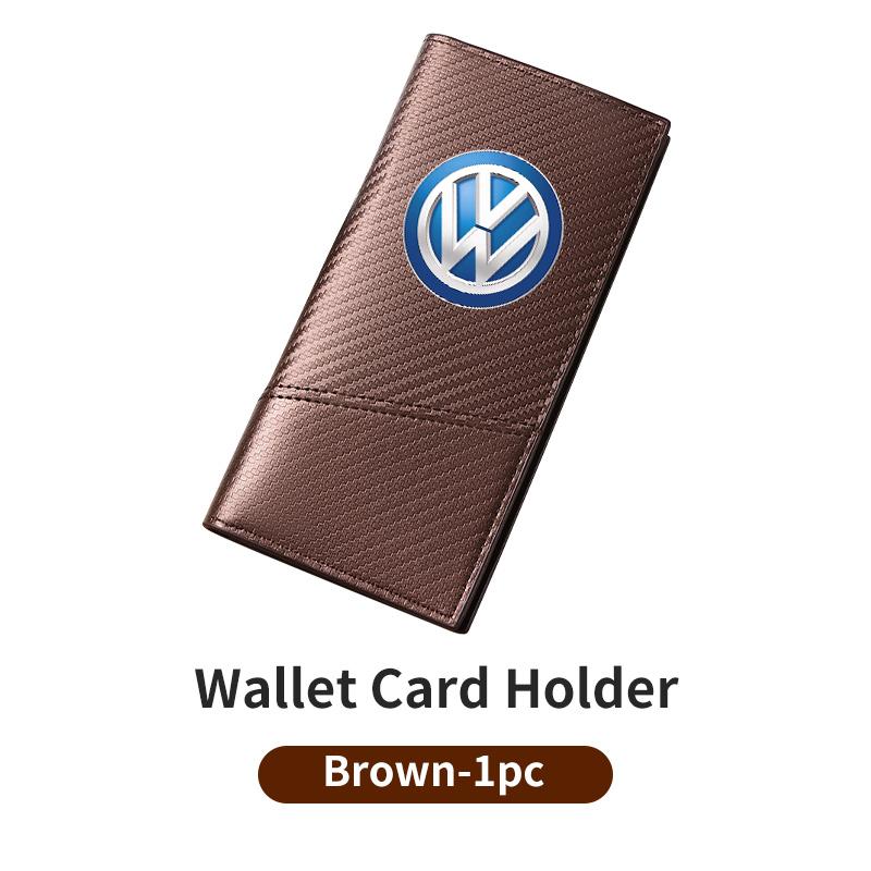 VFHJQ1 For Volkswagen VW Men's Carbon Fiber Wallet Large Capacity Car Card Holder Organizer Scirocco Jetta Beetle Golf 4 5 6 Passat