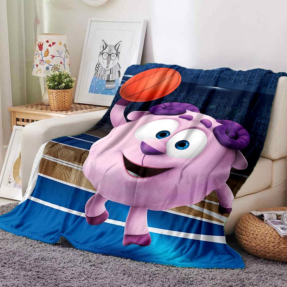 1Pc Cute Cartoon Character KikoRiki Blanket Soft Comfortable Polyester Blanket All Season Warm Throw Bedroom Office Outdoor Use Perfect Christmas Gift