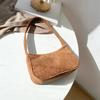 Solid Color Simple Corduroy Bag Women's Spring/Summer New Western Style Shoulder Small Square Bag Popular Fashion Underarm Bag