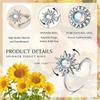 Inel Rotativ Pentru Femei Sunflower Moonstone Silver Adjustable Ring Jewelry Gift Box